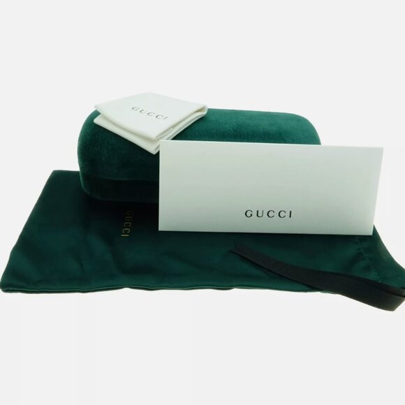 Gucci Women\'s Black Gold Sunglasses Square NEW